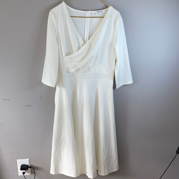 Chic Cream Asymmetrical Dress - Picture 1 of 10